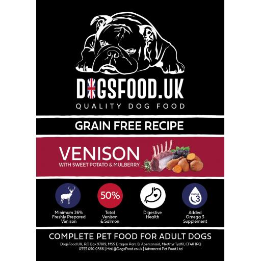 Grain Free Dog Food Venison with Sweet Potato & Mulberry Recipe
